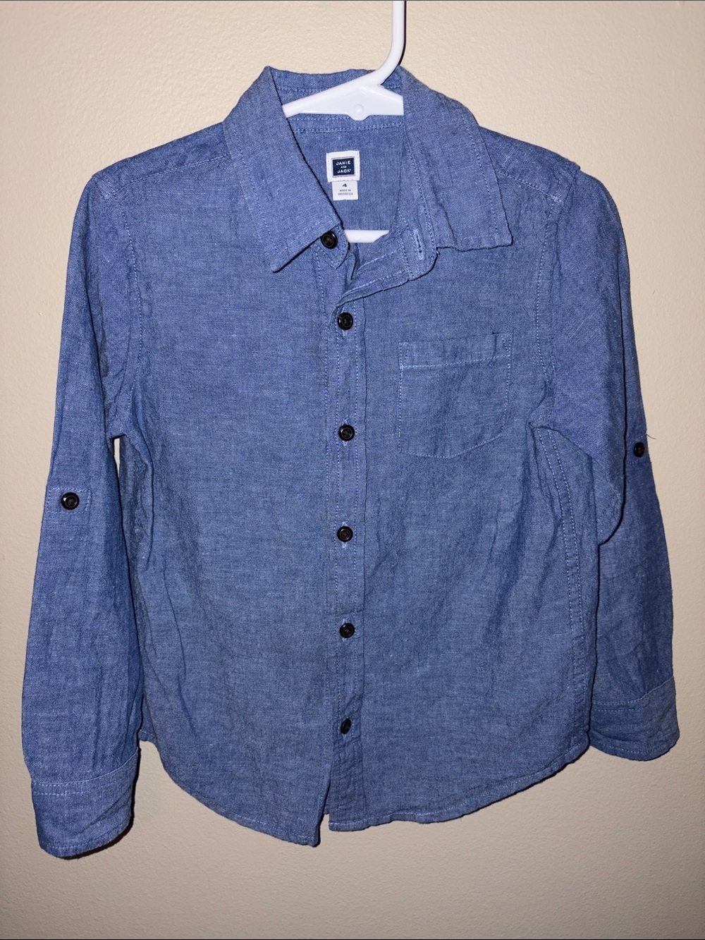 Janie and Jack Blue Button-Down Long Sleeve Shirt